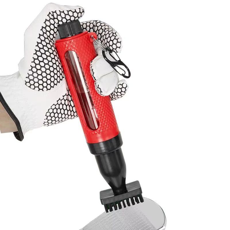 Portable Golf Club Cleaning Brush Golf Groove Tube Brush Push-Type Bottle Water Golf Club Brush Groove Scrubber Golf Cleaning