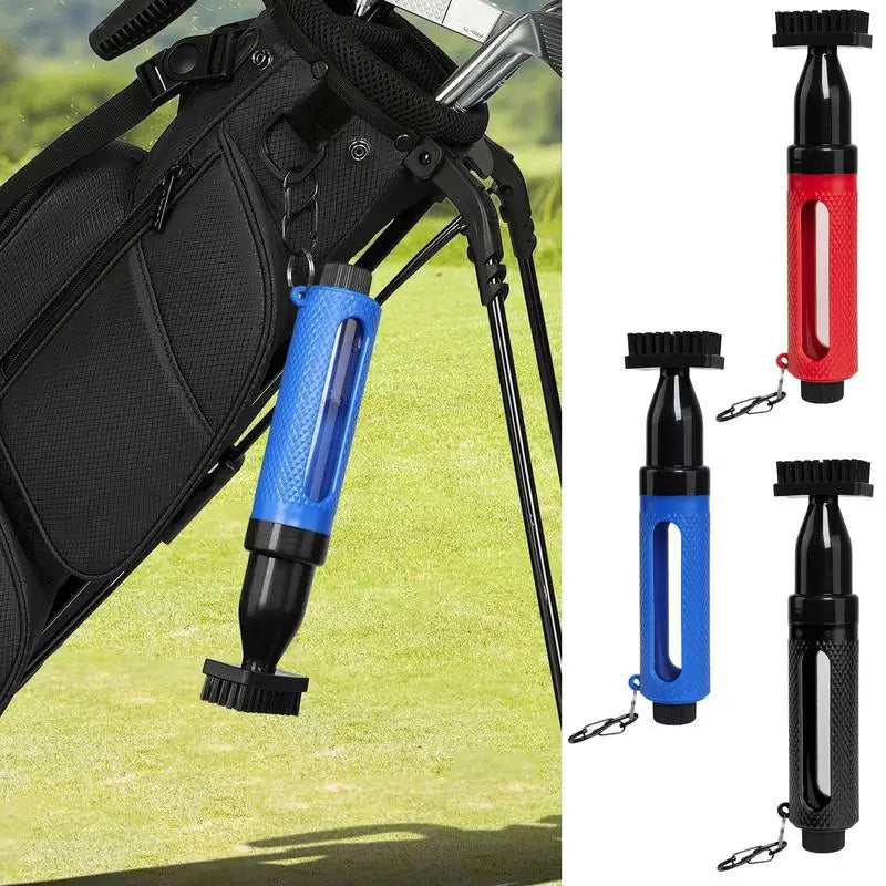 Portable Golf Club Cleaning Brush Golf Groove Tube Brush Push-Type Bottle Water Golf Club Brush Groove Scrubber Golf Cleaning
