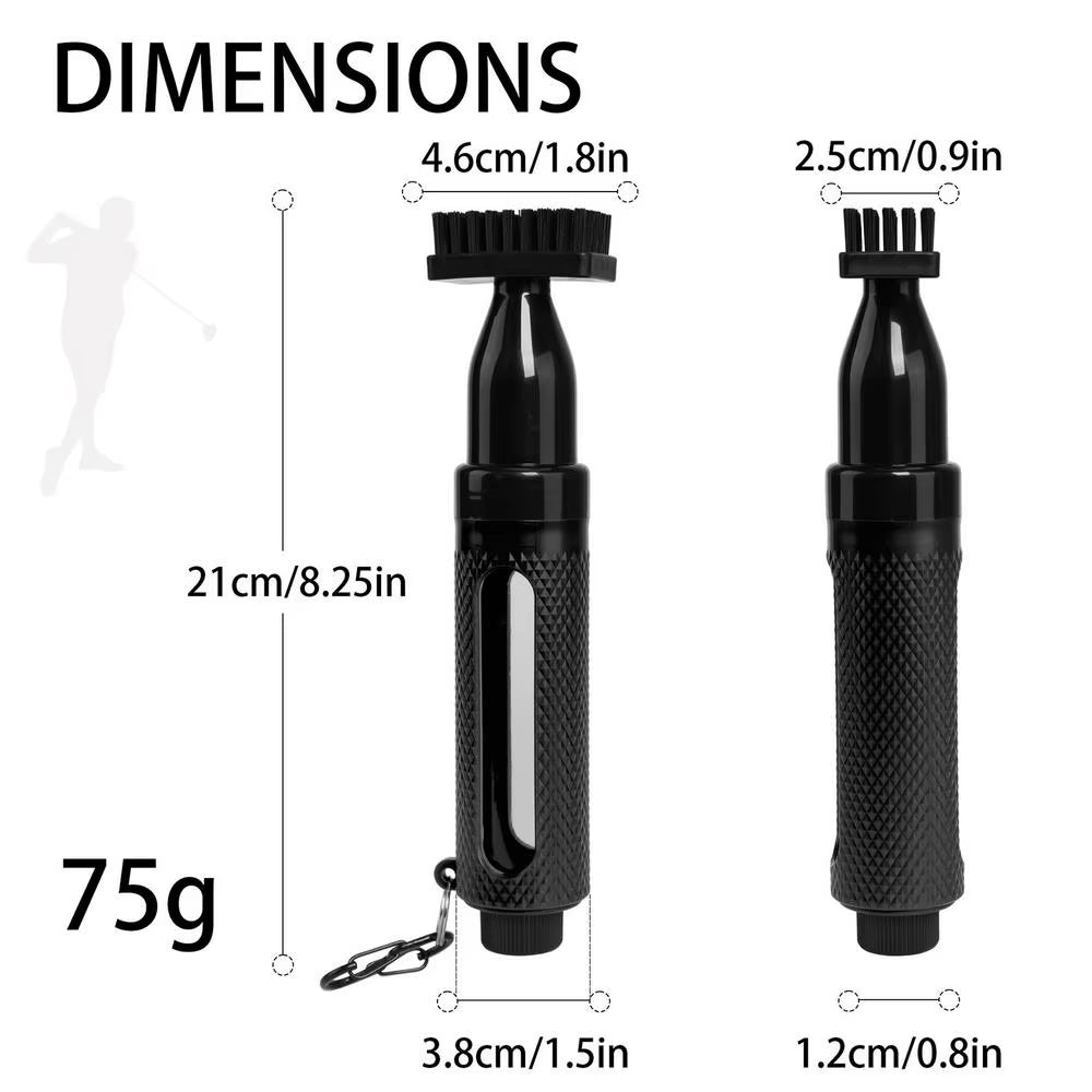 Portable Golf Club Cleaning Brush Golf Groove Tube Brush Push-Type Bottle Water Golf Club Brush Groove Scrubber Golf Cleaning