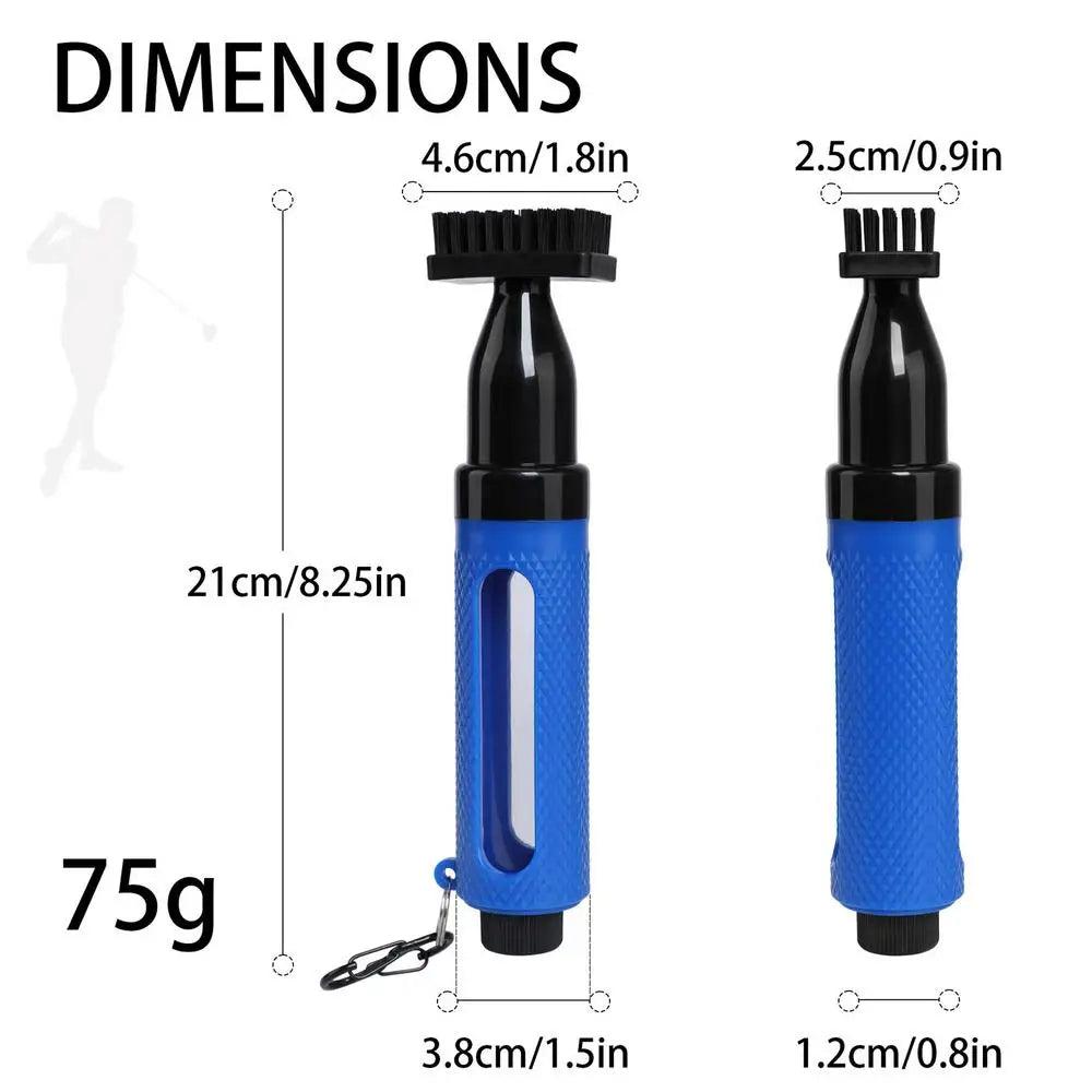 Portable Golf Club Cleaning Brush Golf Groove Tube Brush Push-Type Bottle Water Golf Club Brush Groove Scrubber Golf Cleaning
