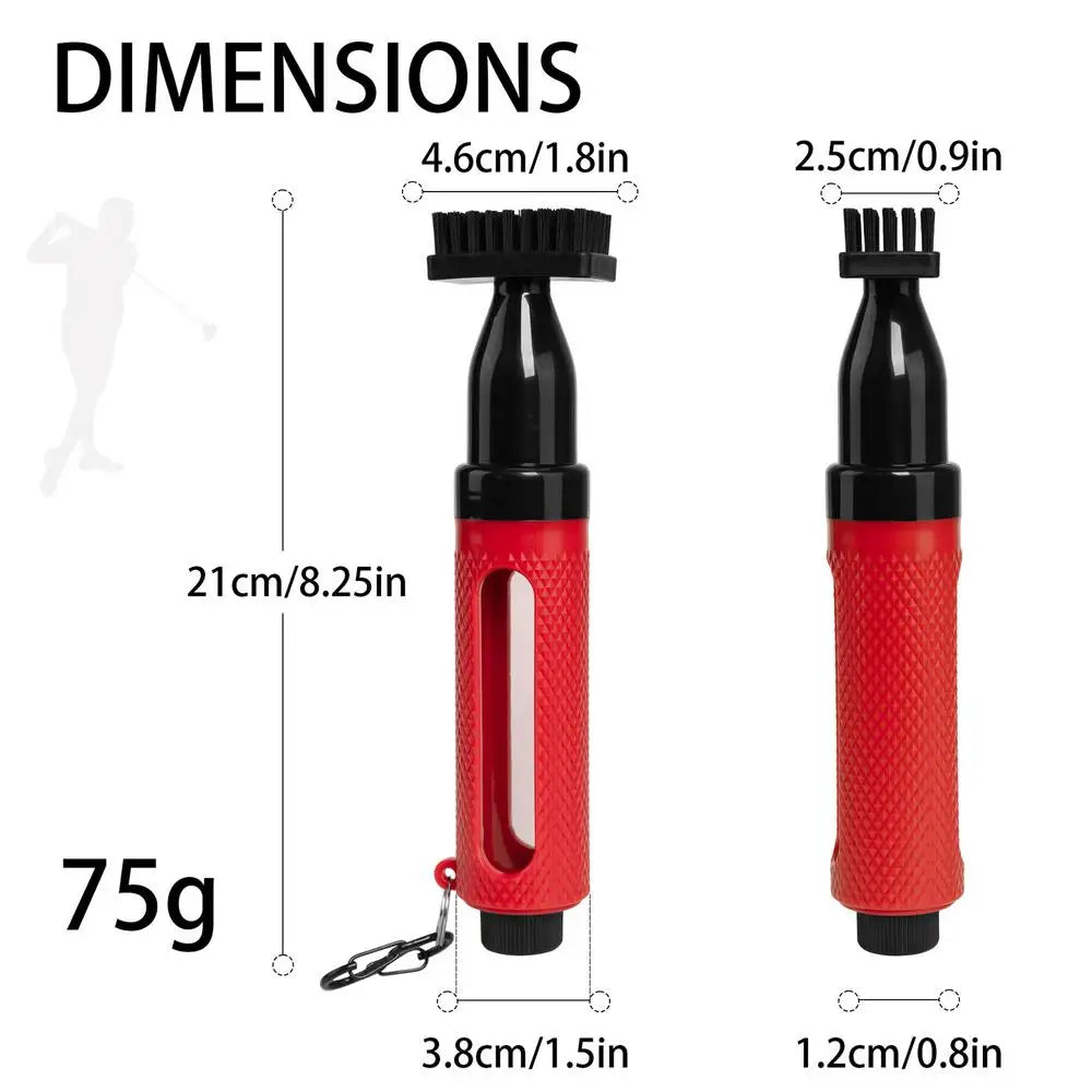 Portable Golf Club Cleaning Brush Golf Groove Tube Brush Push-Type Bottle Water Golf Club Brush Groove Scrubber Golf Cleaning